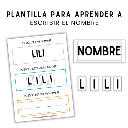 PLANTILLA PARA APRENDER A ESCRIBIR EL NOMBRE